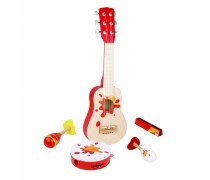 Vaikiška medinė gitara su muzikinių instrumentų rinkiniu | Star Music Set | Classic World CW4024